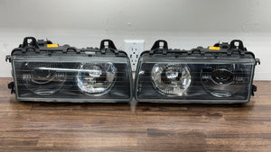 Bi-LED Swapped OEM E36 Bosch / AL / Magnetti Marelli Euro H1 Projector Headlight Set - NEW